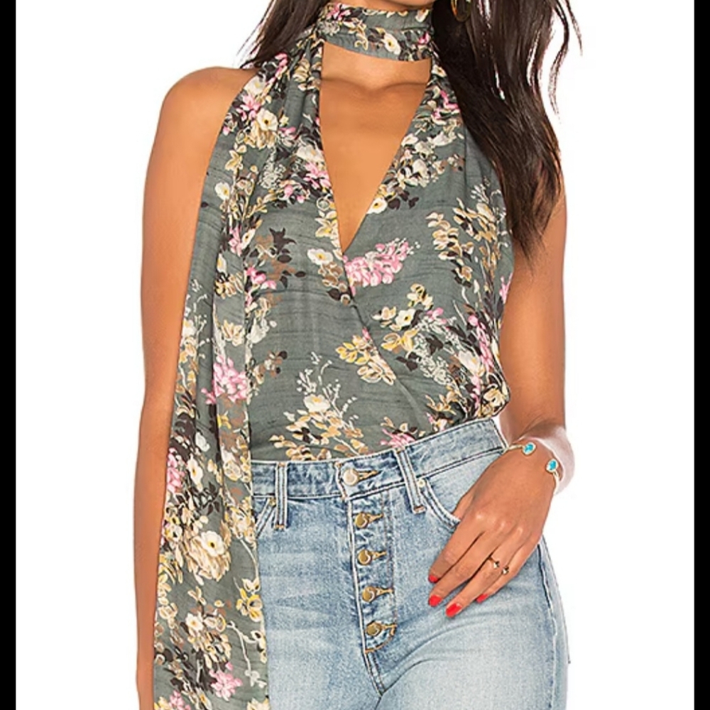 Haute Hippie Heartbreaker Silk Floral Halter Top